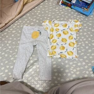 Carter's Yellow Lemon Print Pajama Set